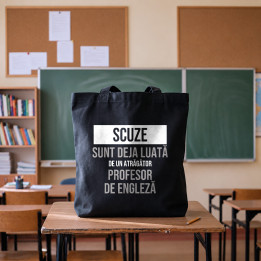 Scuze, sunt deja luată de un atrăgător profesor de engleză - sacoșă cadou