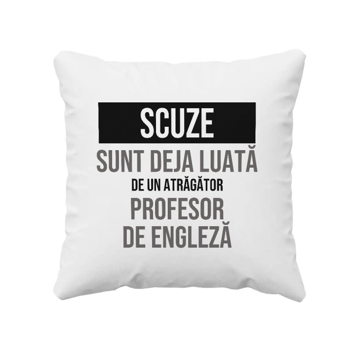 Scuze, sunt deja luată de un atrăgător profesor de engleză - pernă cadou