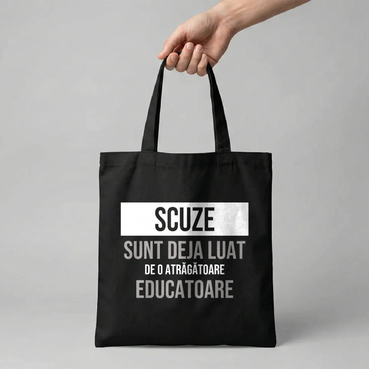 Scuze, sunt deja luat de o atrăgătoare educatoare - sacoșă cadou