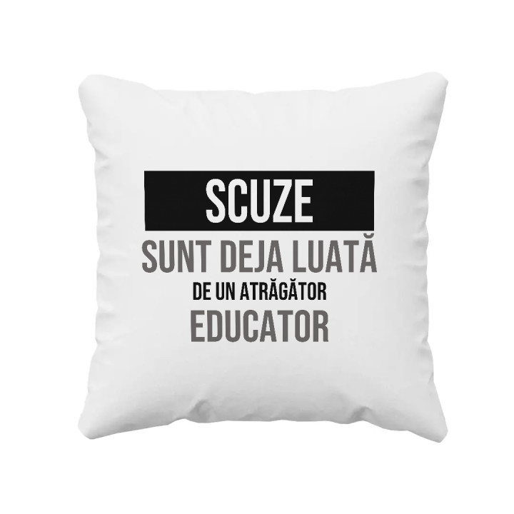 Scuze, sunt deja luată de un atrăgător educator - pernă cadou