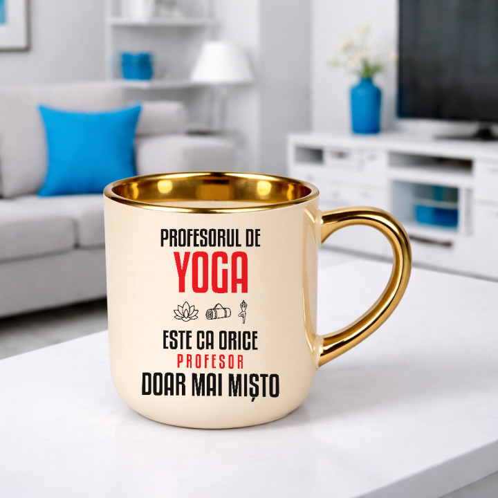 Profesorul de yoga este ca orice profesor, doar mai mișto - cană elegantă pentru profesor
