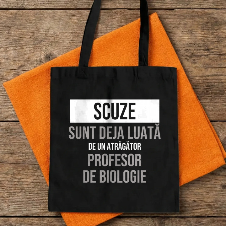 Scuze, sunt deja luată de un atrăgător profesor de biologie - sacoșă cadou