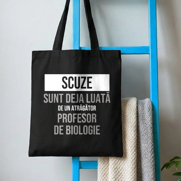 Scuze, sunt deja luată de un atrăgător profesor de biologie - sacoșă cadou