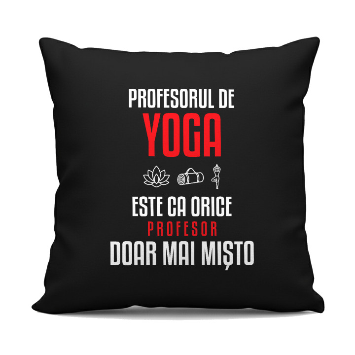 Profesorul de yoga este ca orice profesor, doar mai mișto - pernă neagră pentru profesor