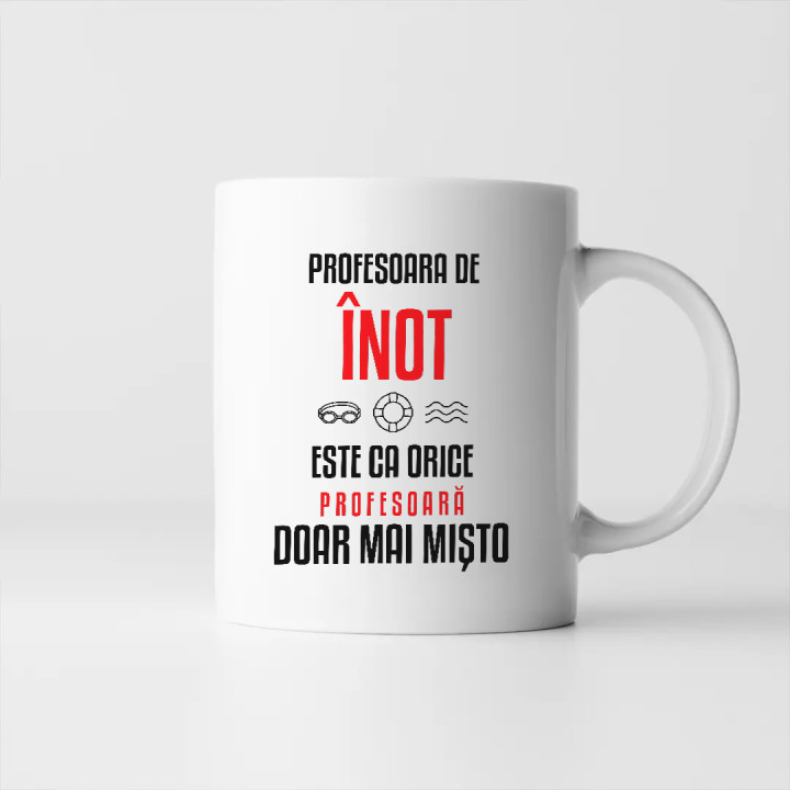 Profesoara de înot este ca orice profesoară, doar mai mișto - cană pentru profesoară