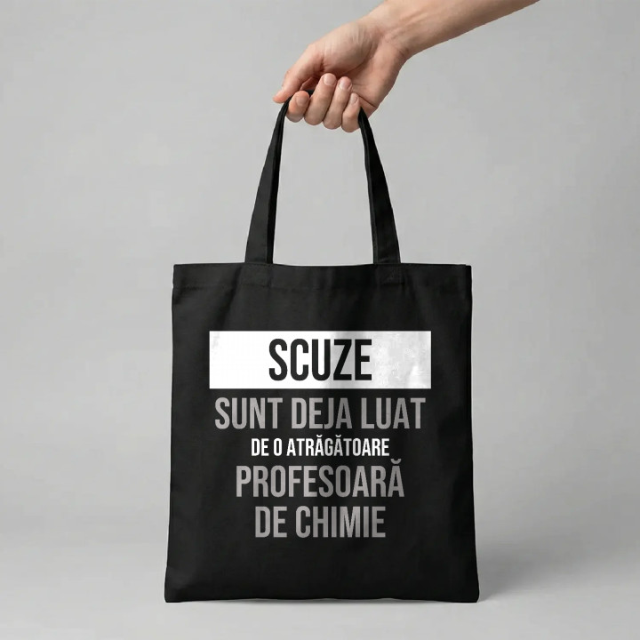 Scuze, sunt deja luat de o atrăgătoare profesoară de chimie - sacoșă cadou