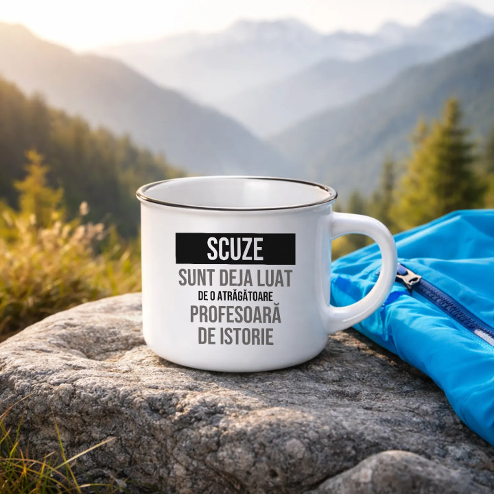 Scuze, sunt deja luat de o atrăgătoare profesoară de istorie - cană emailată cadou