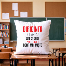 Diriginta este ca orice profesoară, doar mai mișto - pernă pentru profesoară