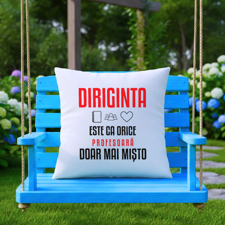Diriginta este ca orice profesoară, doar mai mișto - pernă pentru profesoară