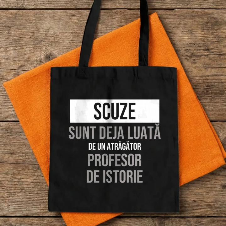 Scuze, sunt deja luată de un atrăgător profesor de istorie - sacoșă cadou