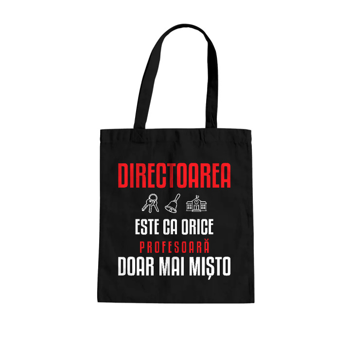 Directoarea este ca orice profesoară, doar mai mișto - sacoșă pentru profesoară
