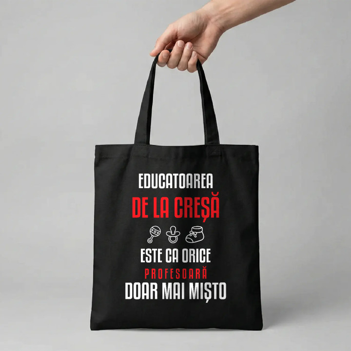 Educatoarea de la creșă este ca orice profesoară, doar mai mișto - sacoșă pentru profesoară