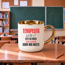 Terapeuta este ca orice profesoară, doar mai mișto - cană elegantă pentru profesoară