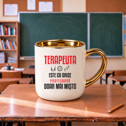 Terapeuta este ca orice profesoară, doar mai mișto - cană elegantă pentru profesoară