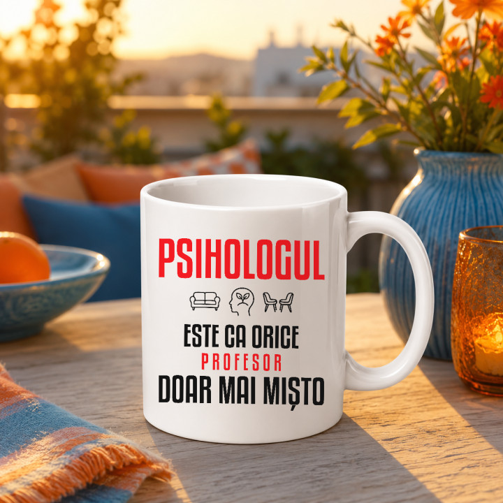 Psihologul este ca orice profesor, doar mai mișto - cană pentru profesor