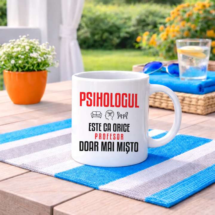 Psihologul este ca orice profesor, doar mai mișto - cană pentru profesor