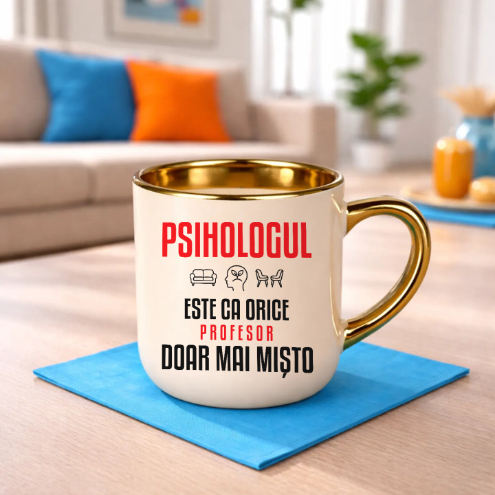 Psihologul este ca orice profesor, doar mai mișto - cană elegantă pentru profesor