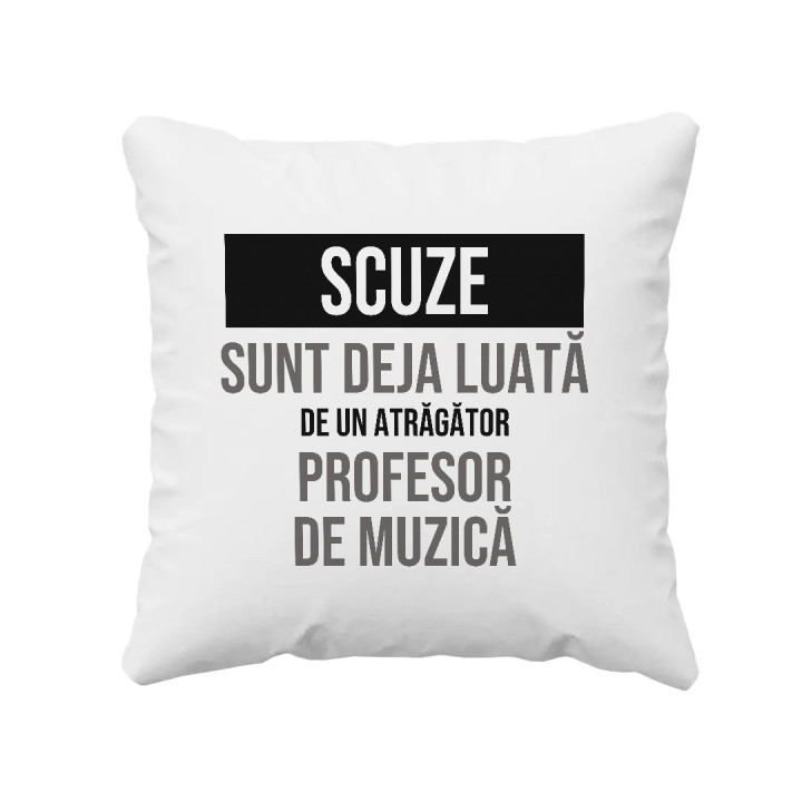 Scuze, sunt deja luată de un atrăgător profesor de muzică - pernă cadou