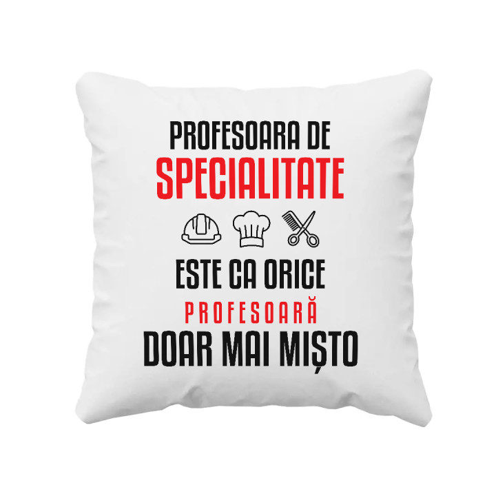 Profesoara de specialitate este ca orice profesoară, doar mai mișto - pernă pentru profesoară