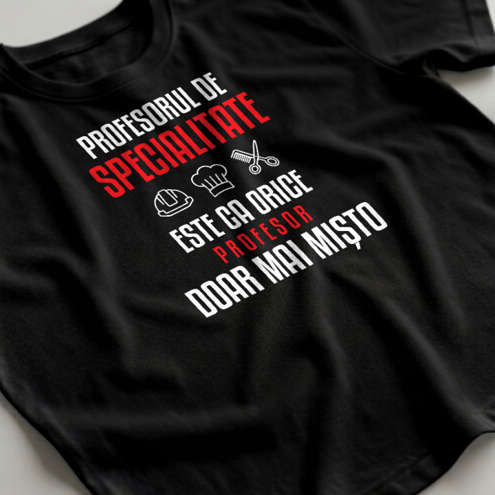 Profesorul de specialitate este ca orice profesor, doar mai mișto - tricou bărbătesc pentru profesor