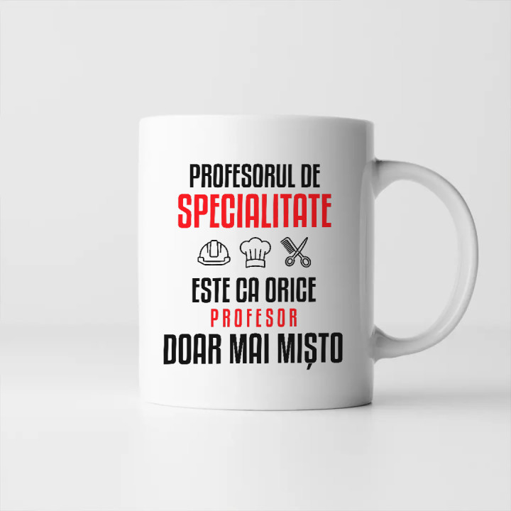 Profesorul de specialitate este ca orice profesor, doar mai mișto - cană pentru profesor