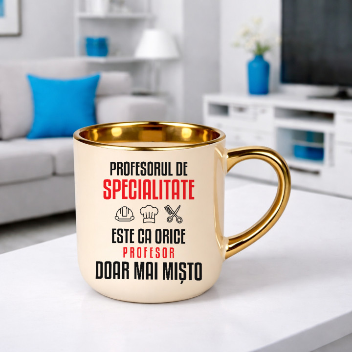 Profesorul de specialitate este ca orice profesor, doar mai mișto - cană elegantă pentru profesor