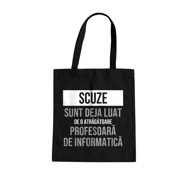 Scuze, sunt deja luat de o atrăgătoare profesoară de informatică - sacoșă cadou