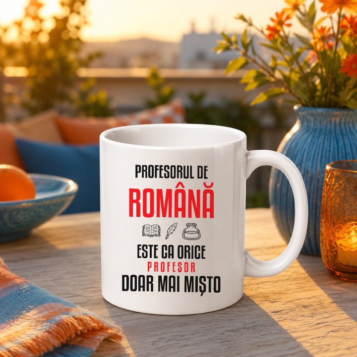 Profesorul de română este ca orice profesor, doar mai mișto - cană pentru profesor
