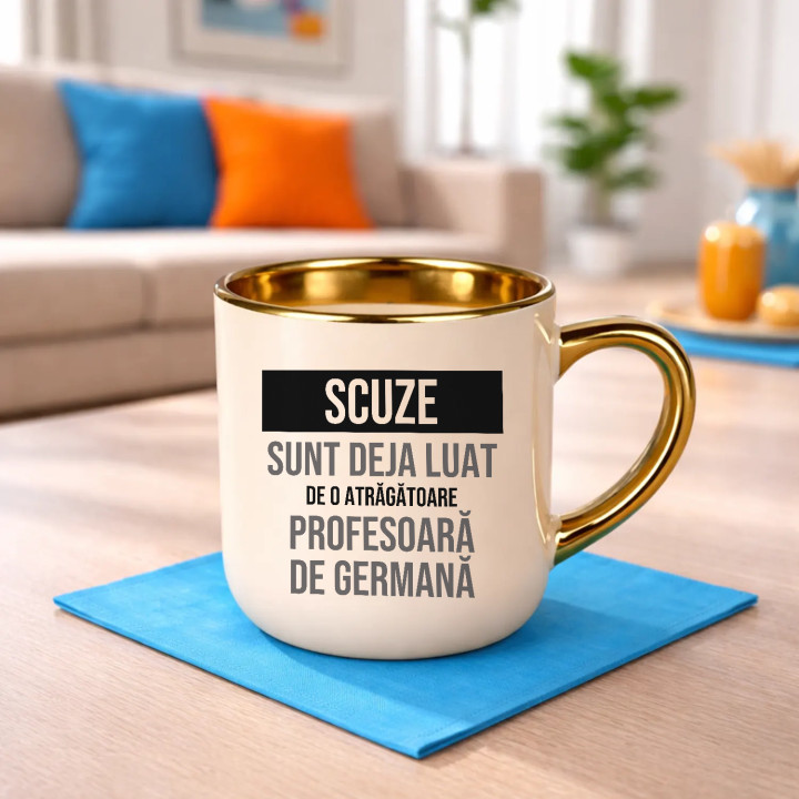 Scuze, sunt deja luat de o atrăgătoare profesoară de germană - cană elegantă cadou