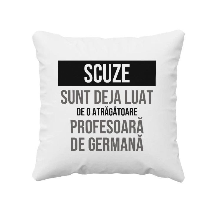Scuze, sunt deja luat de o atrăgătoare profesoară de germană - pernă cadou