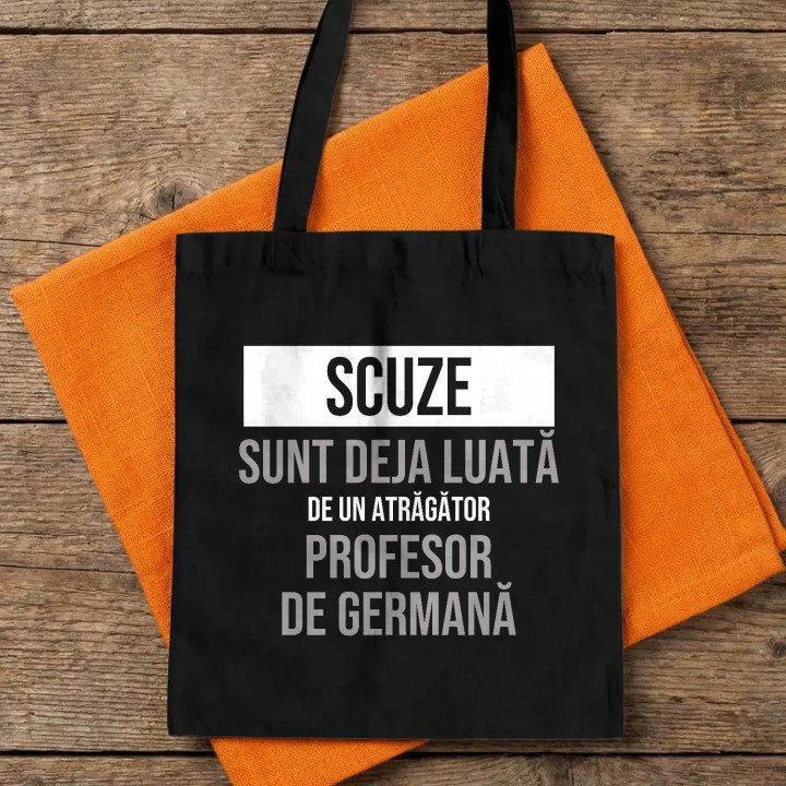 Scuze, sunt deja luată de un atrăgător profesor de germană - sacoșă cadou
