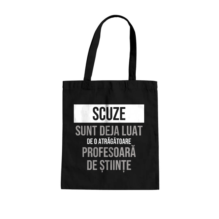 Scuze, sunt deja luat de o atrăgătoare profesoară de științe - sacoșă cadou