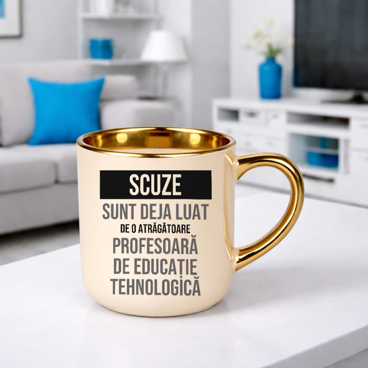 Scuze, sunt deja luat de o atrăgătoare profesoară de educație tehnologică - cană elegantă cadou
