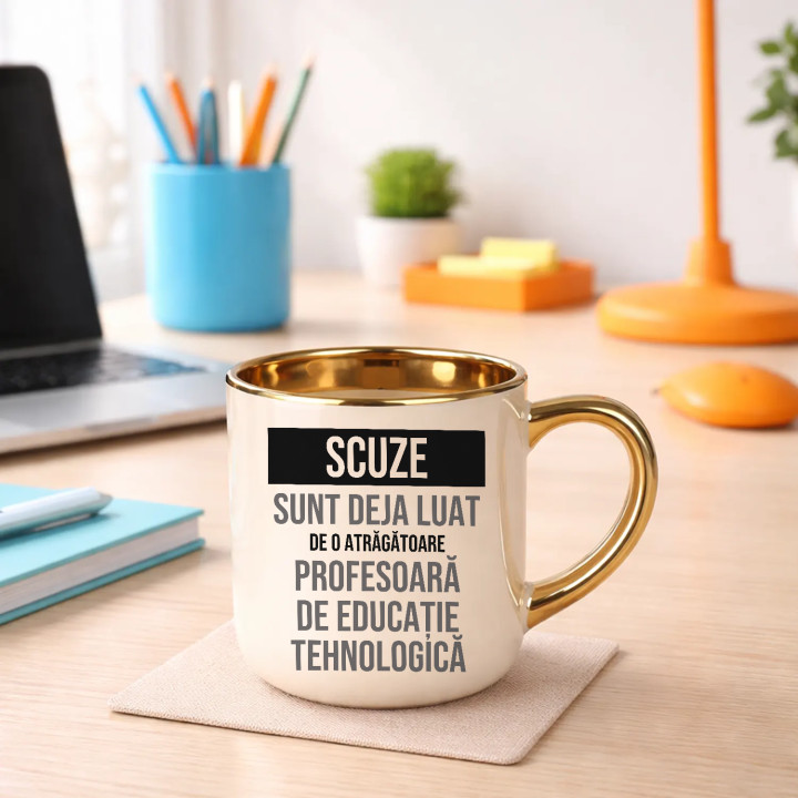Scuze, sunt deja luat de o atrăgătoare profesoară de educație tehnologică - cană elegantă cadou