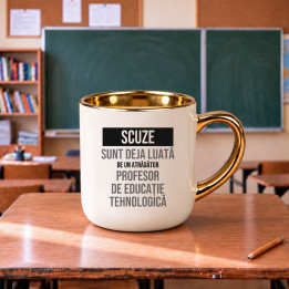 Scuze, sunt deja luată de un atrăgător profesor de educație tehnologică - cană elegantă cadou