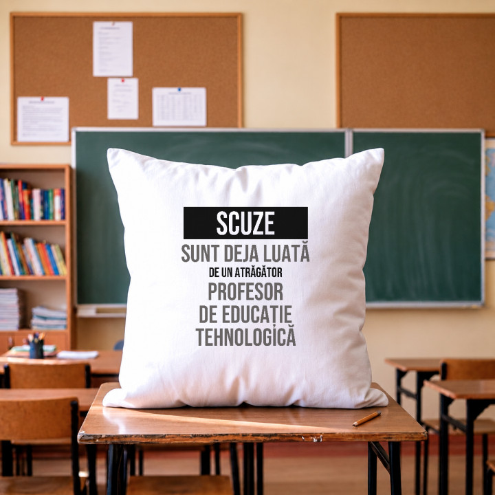Scuze, sunt deja luată de un atrăgător profesor de educație tehnologică - pernă cadou
