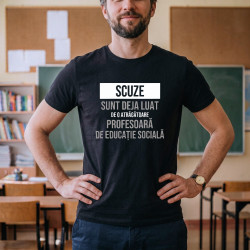 Scuze, sunt deja luat de o atrăgătoare profesoară de educație socială - tricou bărbătesc cu imprimeu