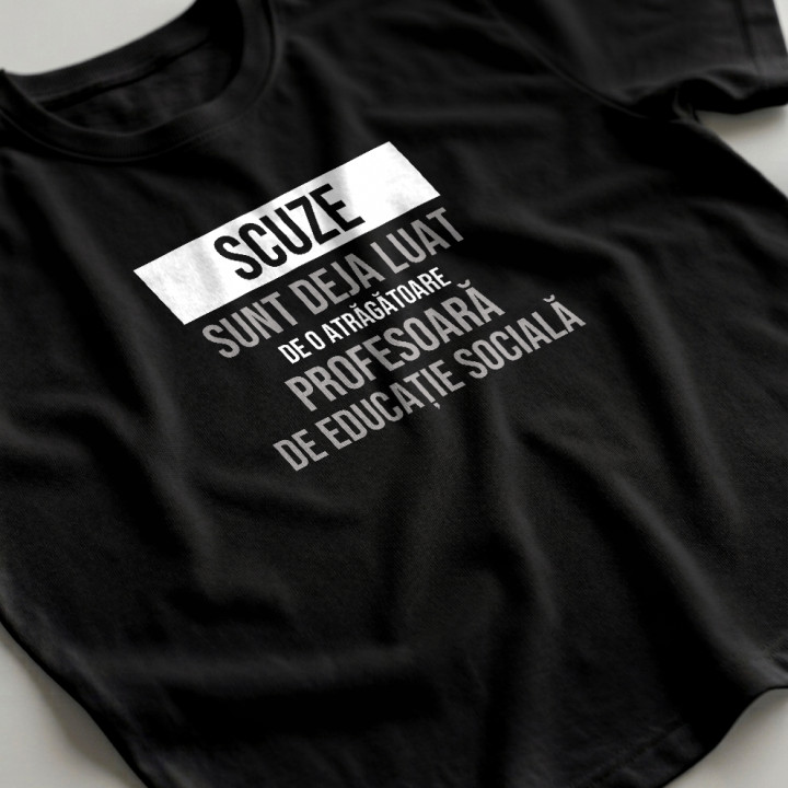 Scuze, sunt deja luat de o atrăgătoare profesoară de educație socială - tricou bărbătesc cu imprimeu