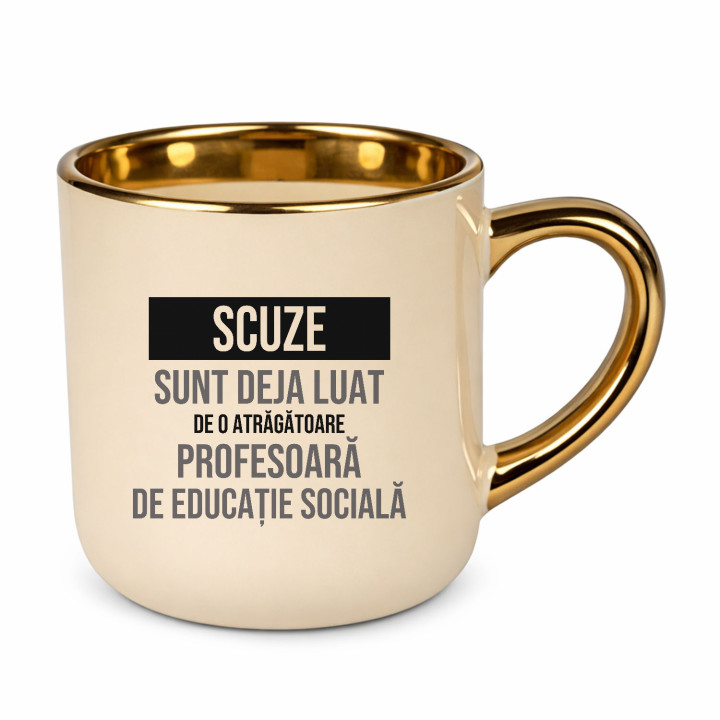 Scuze, sunt deja luat de o atrăgătoare profesoară de educație socială - cană elegantă cadou