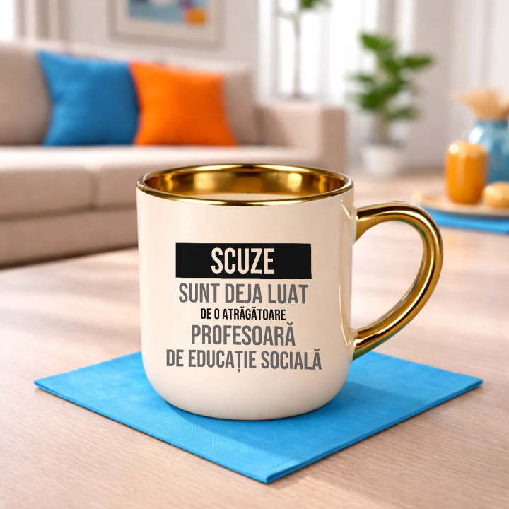 Scuze, sunt deja luat de o atrăgătoare profesoară de educație socială - cană elegantă cadou