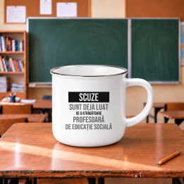 Scuze, sunt deja luat de o atrăgătoare profesoară de educație socială - cană emailată cadou