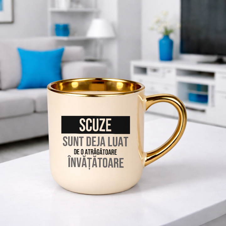 Scuze, sunt deja luat de o atrăgătoare învățătoare - cană elegantă cadou