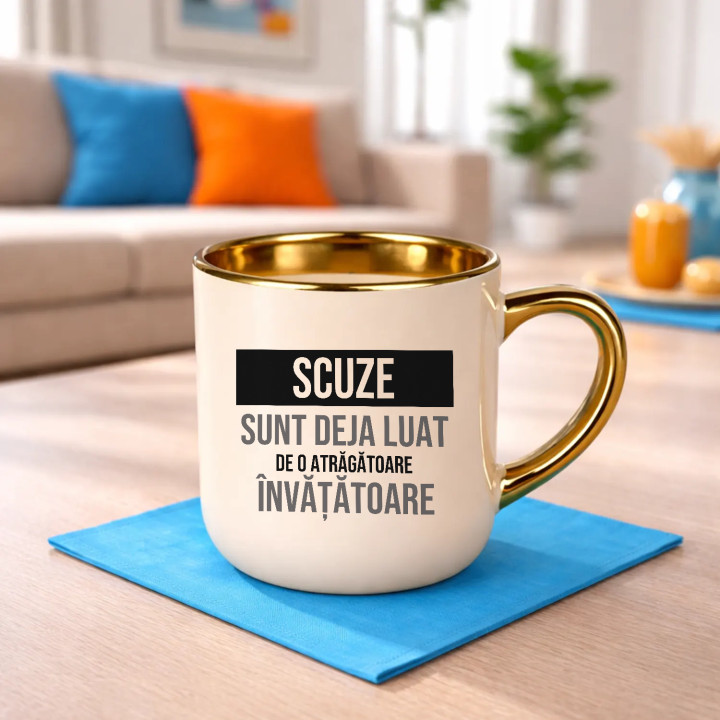 Scuze, sunt deja luat de o atrăgătoare învățătoare - cană elegantă cadou