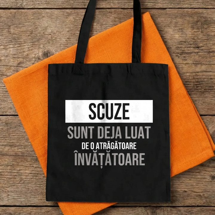 Scuze, sunt deja luat de o atrăgătoare învățătoare - sacoșă cadou