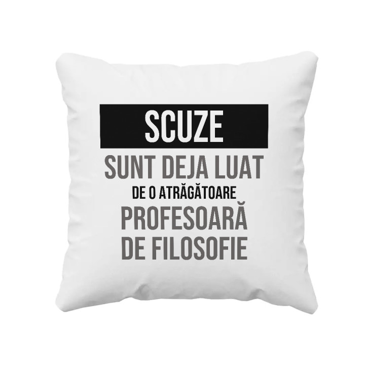 Scuze, sunt deja luat de o atrăgătoare profesoară de filosofie - pernă cadou