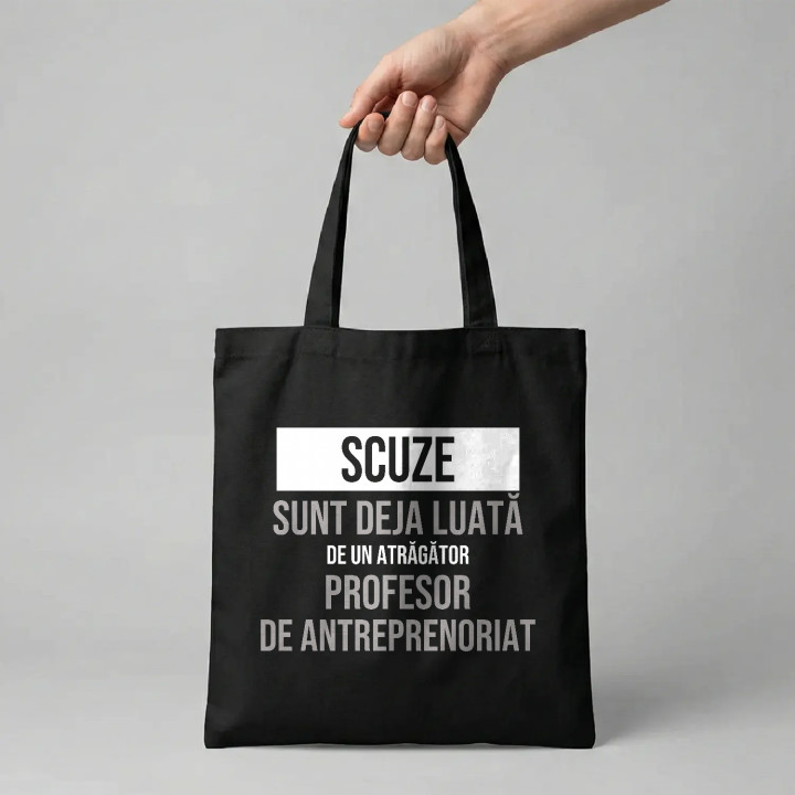 Scuze, sunt deja luată de un atrăgător profesor de antreprenoriat - sacoșă cadou