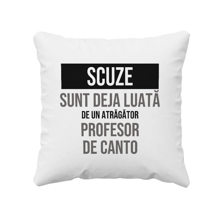 Scuze, sunt deja luată de un atrăgător profesor de canto - pernă cadou
