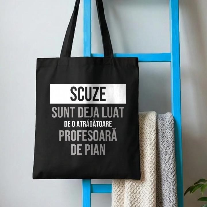 Scuze, sunt deja luat de o atrăgătoare profesoară de pian - sacoșă cadou