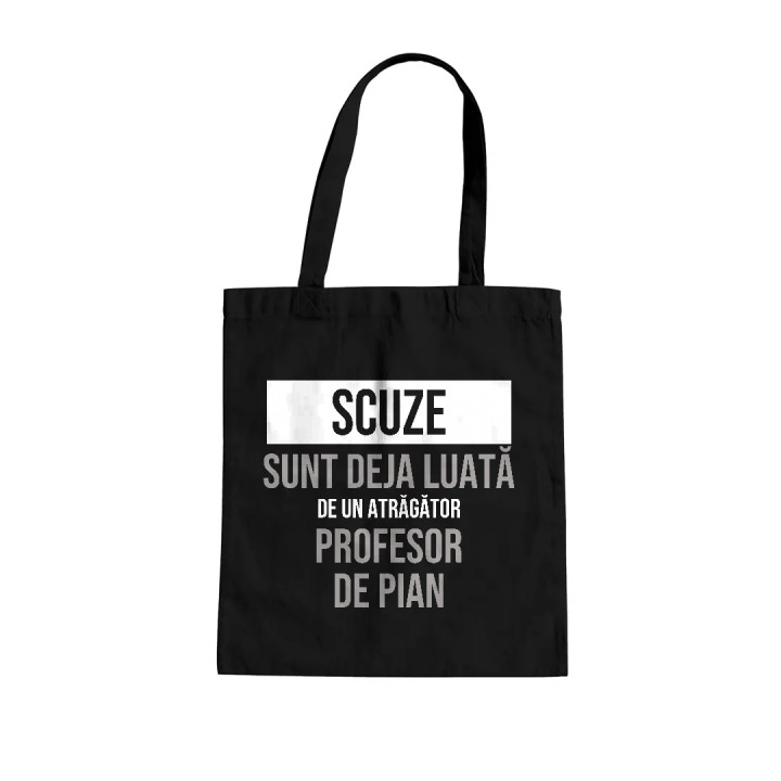 Scuze, sunt deja luată de un atrăgător profesor de pian - sacoșă cadou