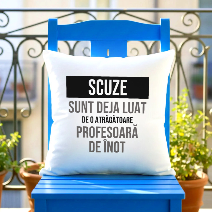 Scuze, sunt deja luat de o atrăgătoare profesoară de înot - pernă cadou